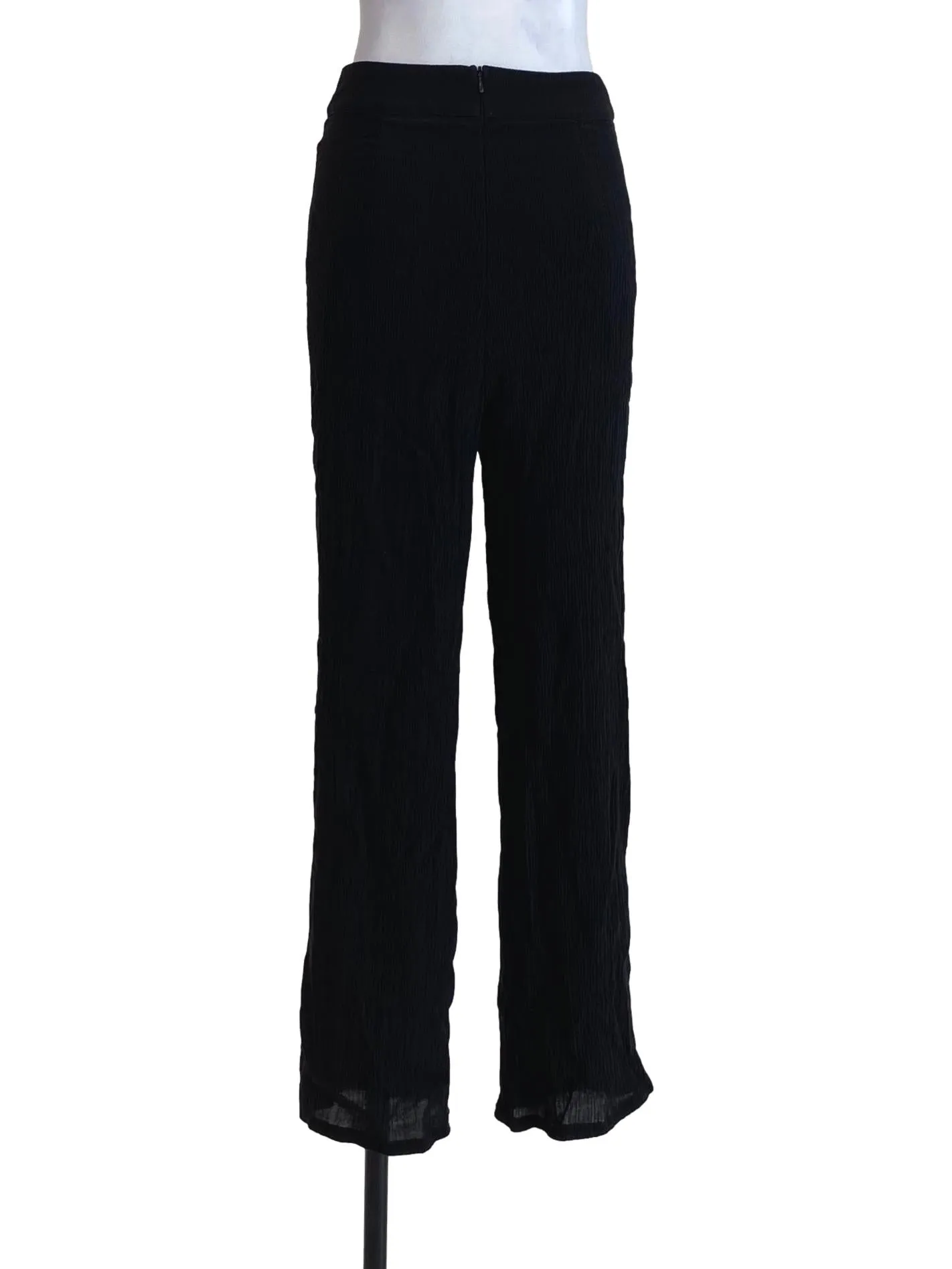 Black Plain Straight Pants