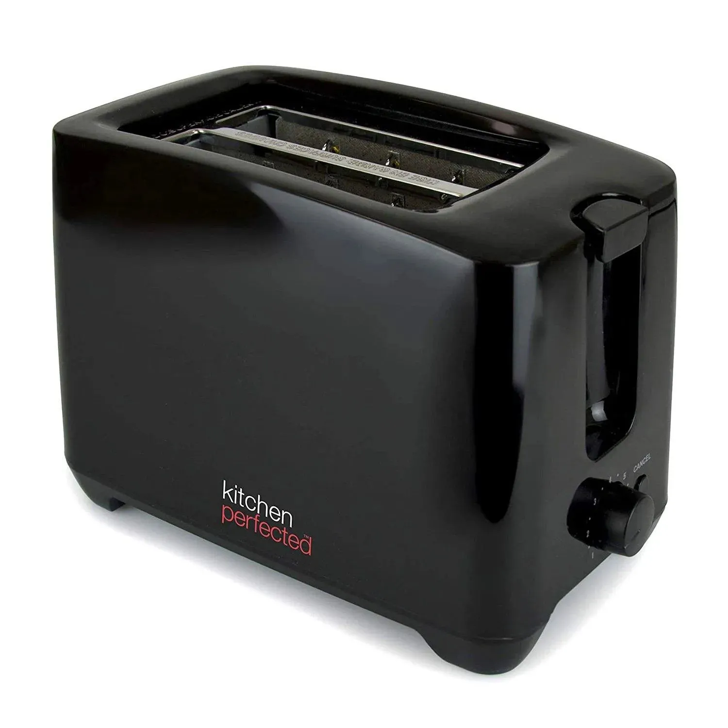 Black Toaster 750w 2-Slice Wide Slot - Cool Touch Crumb Tray 7 Browning Settings