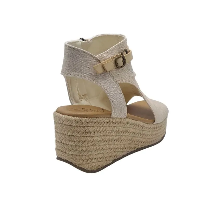 Blowfish Womens Cream Wedge Sandal - B9004CR530
