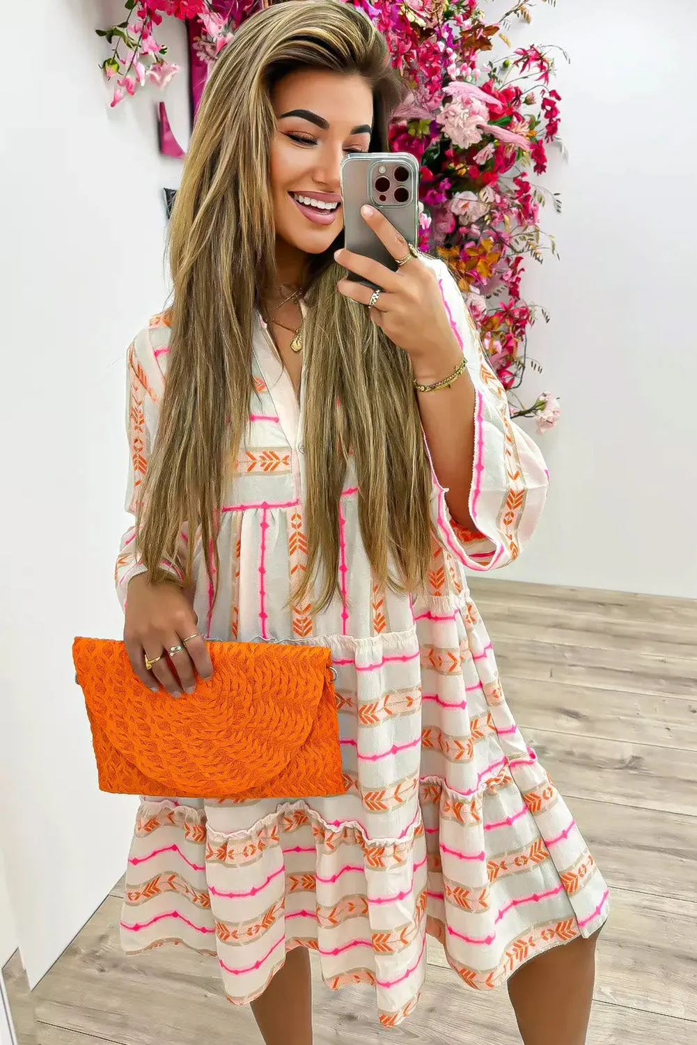 Bohemian Dress with Ruffled Layers