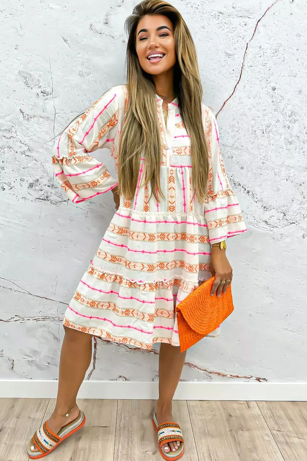 Bohemian Dress with Ruffled Layers
