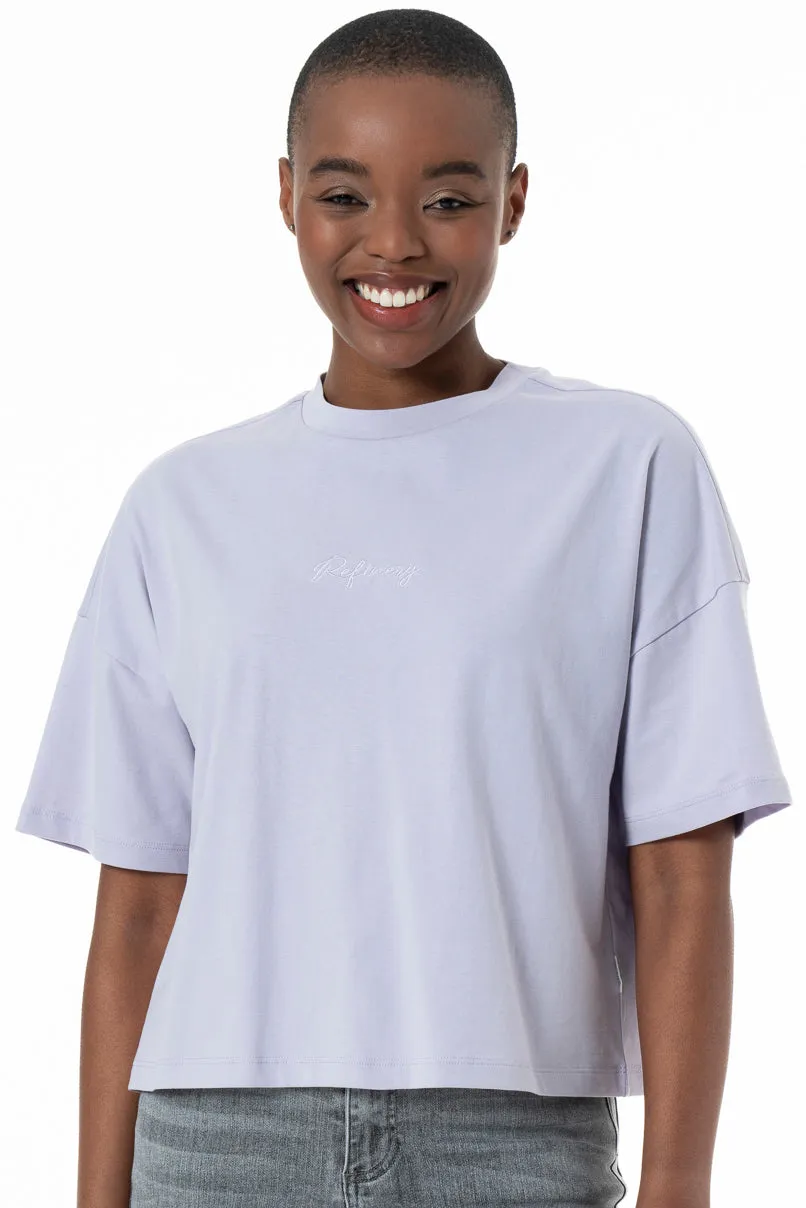 Boxy Branded T-Shirt _ 152278 _ Blue