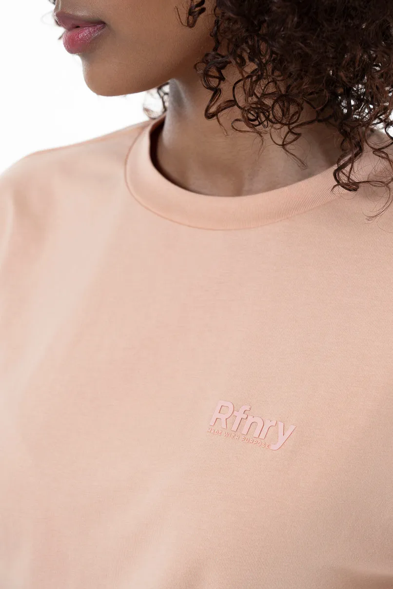 Boxy Branded T-Shirt _ 154354 _ Peach