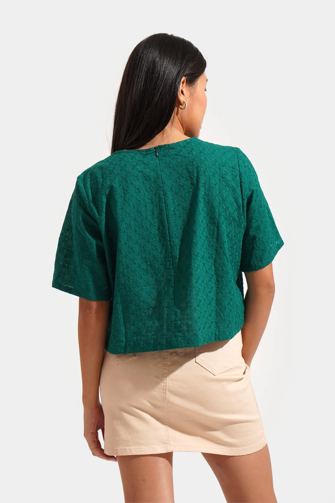 Boxy Eyelet Top