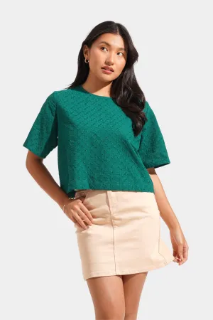 Boxy Eyelet Top