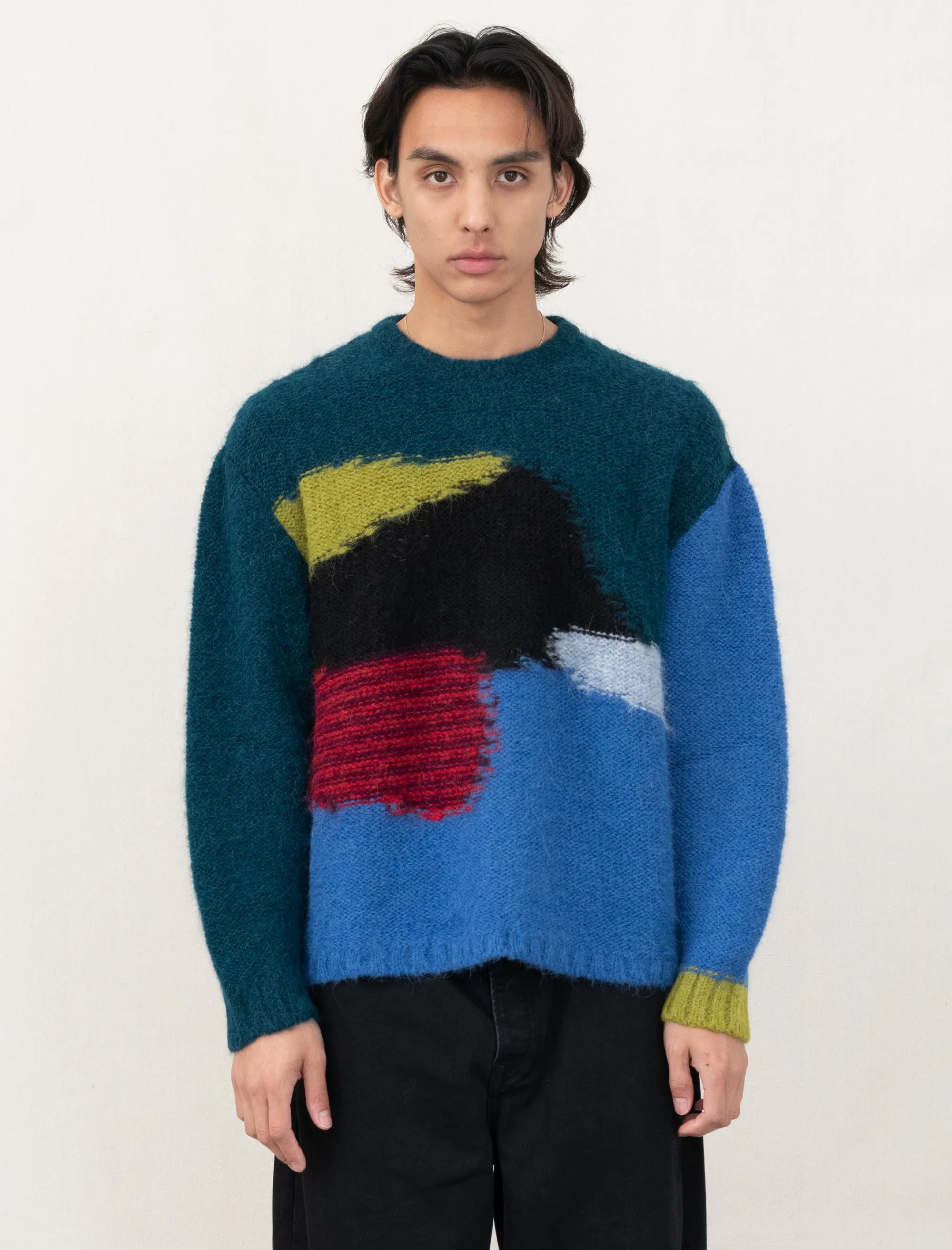 Boxy Knit Sweater (Blue)