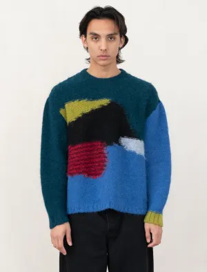 Boxy Knit Sweater (Blue)