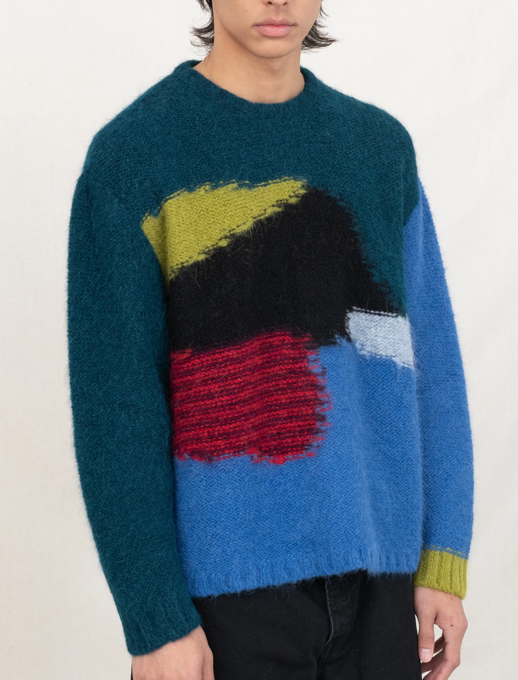 Boxy Knit Sweater (Blue)
