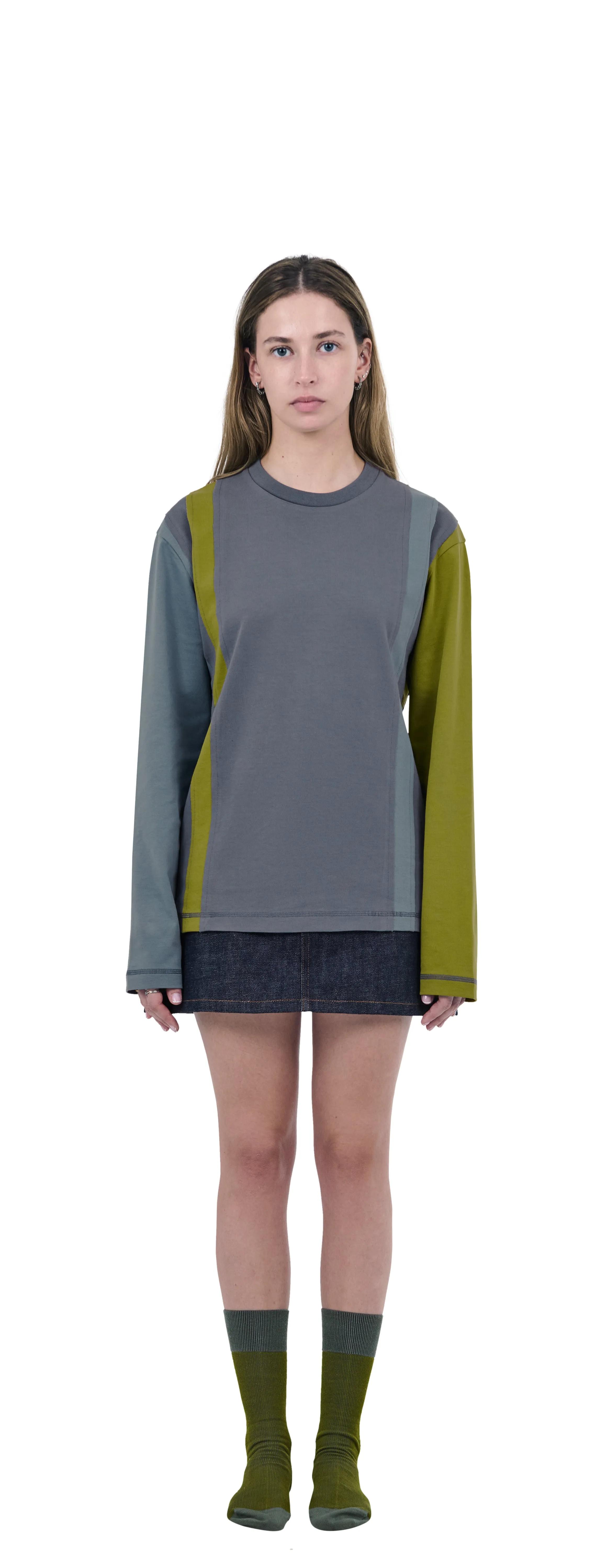 Boxy Longsleeve Patchwork, Mossy Quilt