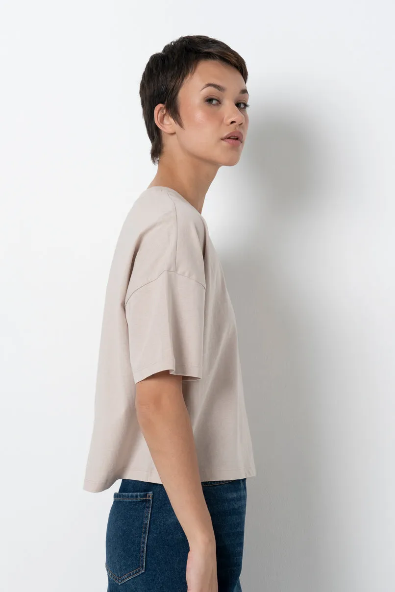Boxy Statement T-Shirt _ 157815 _ Grey