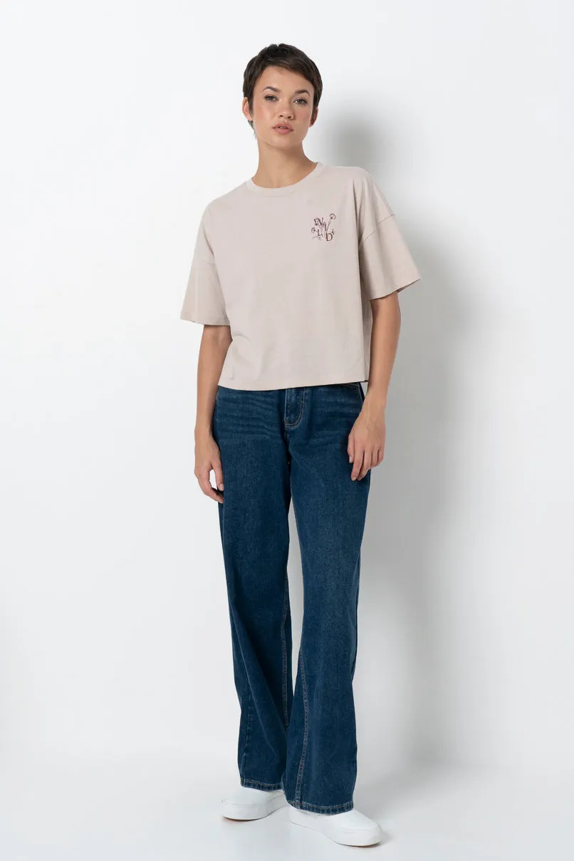 Boxy Statement T-Shirt _ 157815 _ Grey