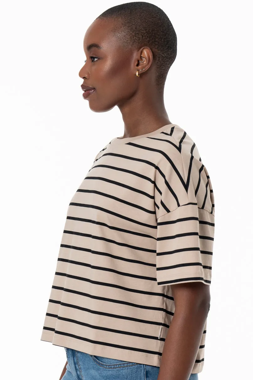 Boxy T-Shirt _ 154937 _ Stone
