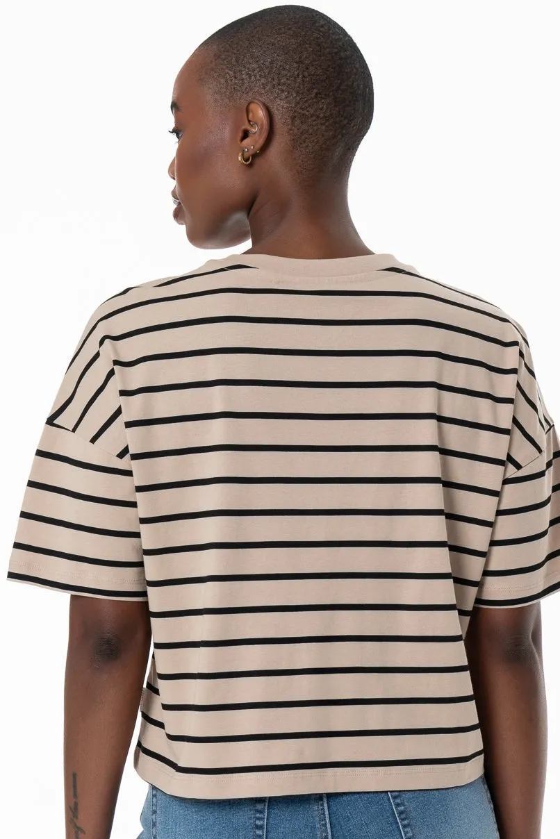 Boxy T-Shirt _ 154937 _ Stone