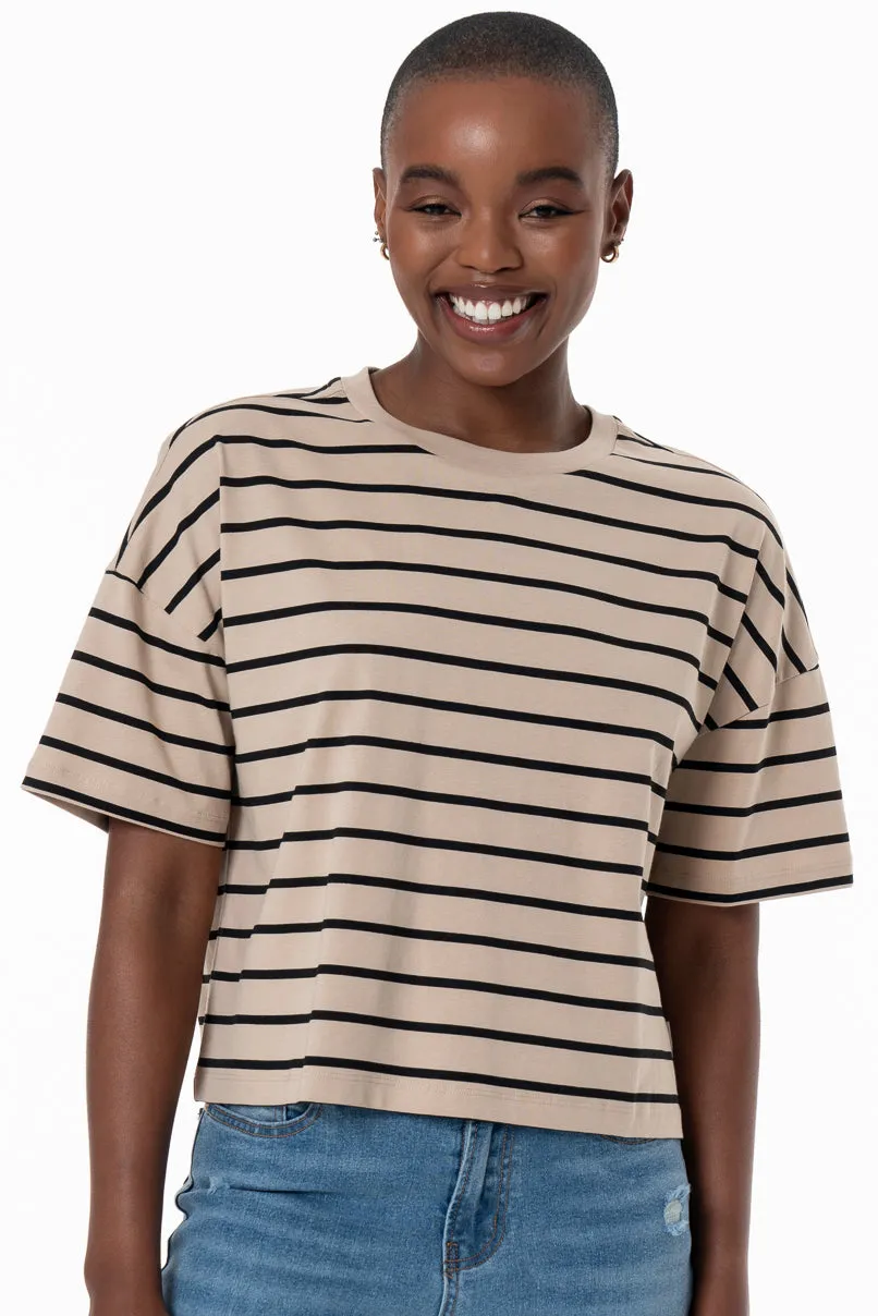 Boxy T-Shirt _ 154937 _ Stone