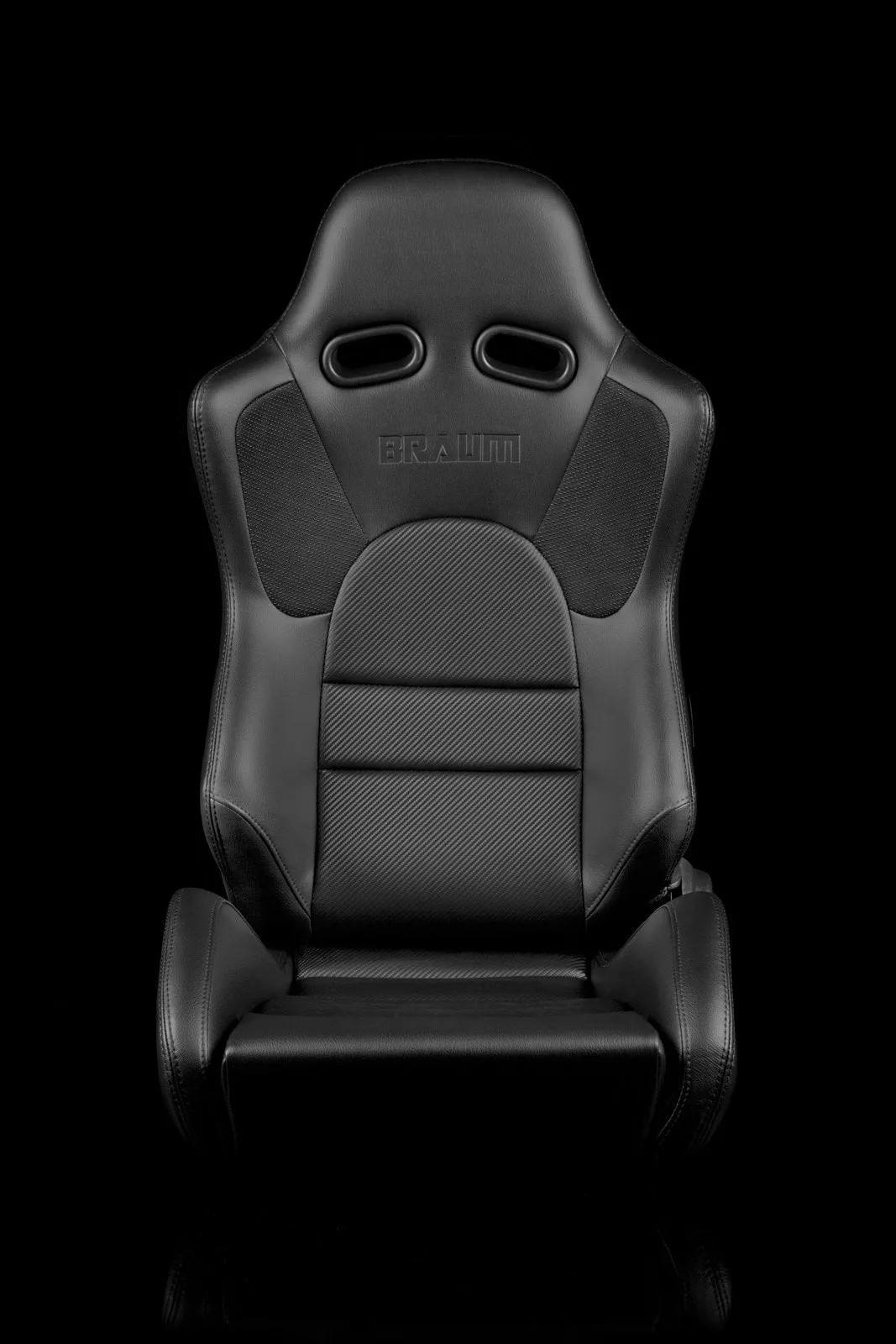 Braum Advan Series Sport Seats - Black Leatherette / Black Stitching (PAIR)