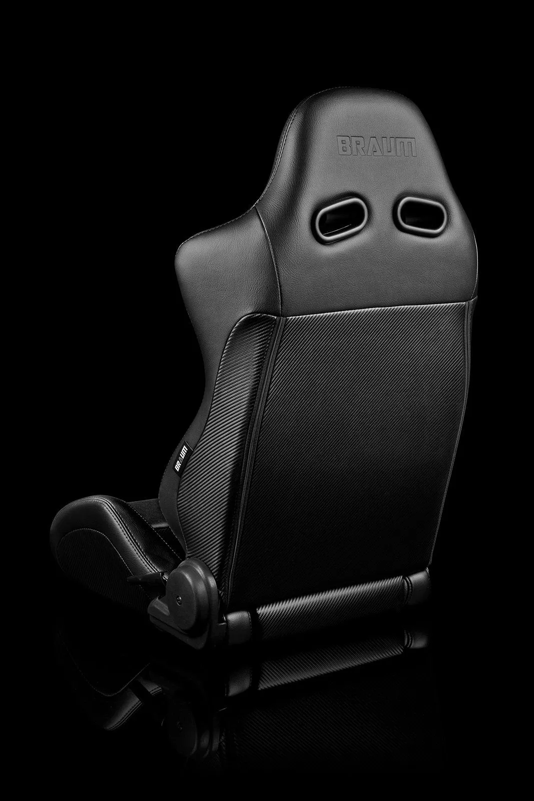 Braum Advan Series Sport Seats - Black Leatherette / Black Stitching (PAIR)