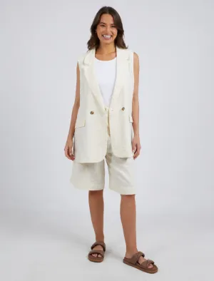 Brigitte Sleeveless Blazer - Toasted Coconut