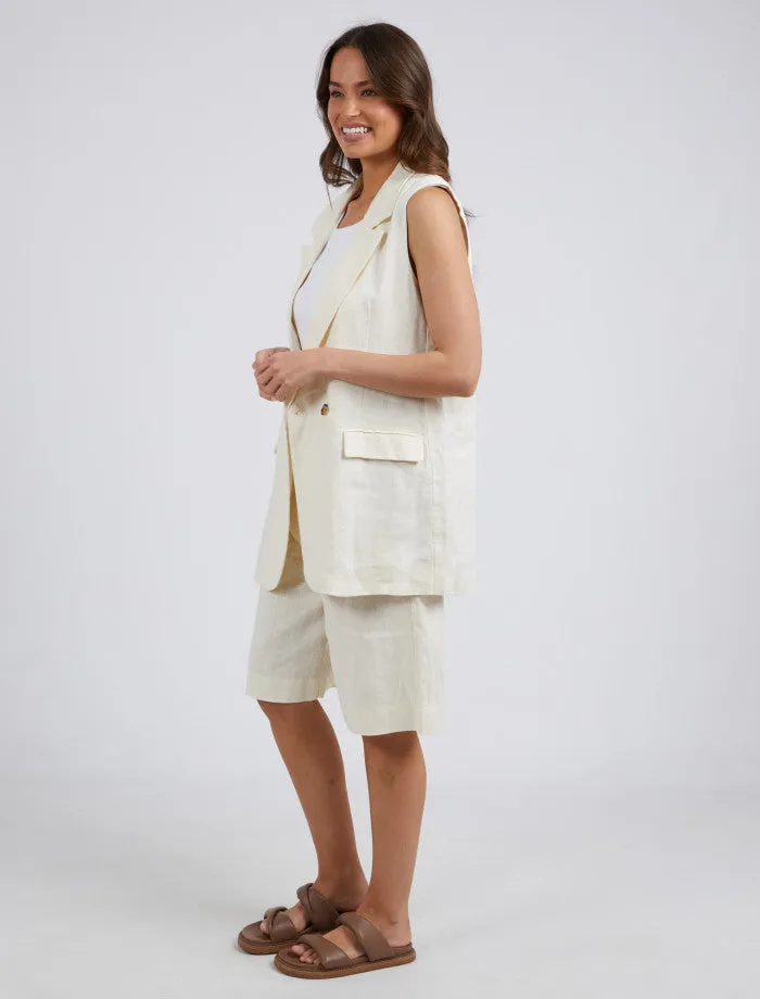 Brigitte Sleeveless Blazer - Toasted Coconut