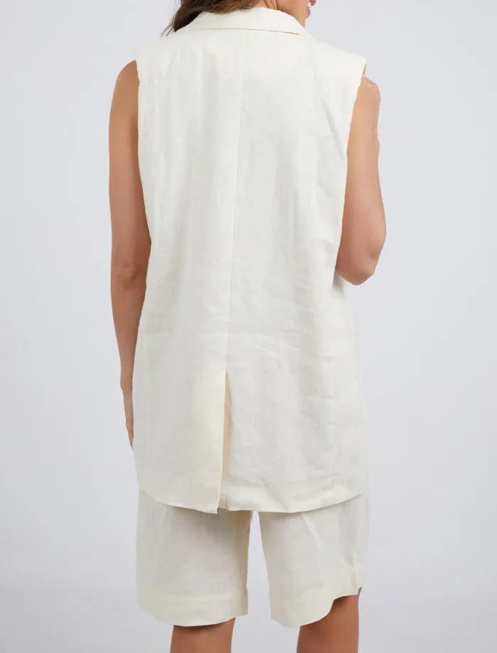Brigitte Sleeveless Blazer - Toasted Coconut