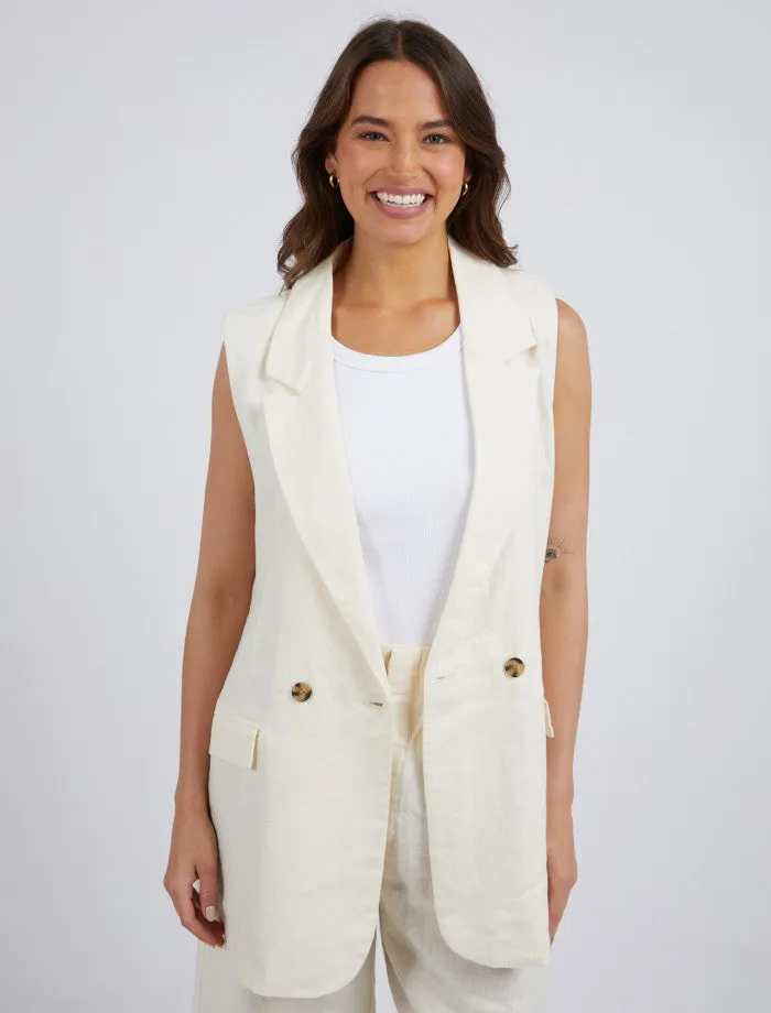 Brigitte Sleeveless Blazer - Toasted Coconut