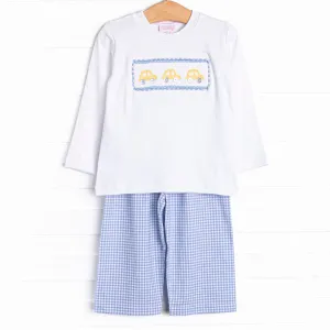 Bumper to Bumper Smocked Pant Set, Blue