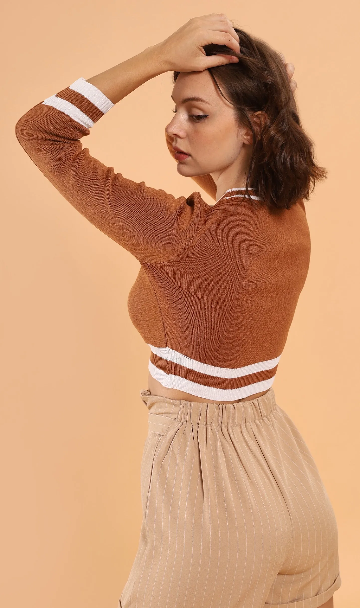 CAMILA Cropped Knit Sweater (Mocha)