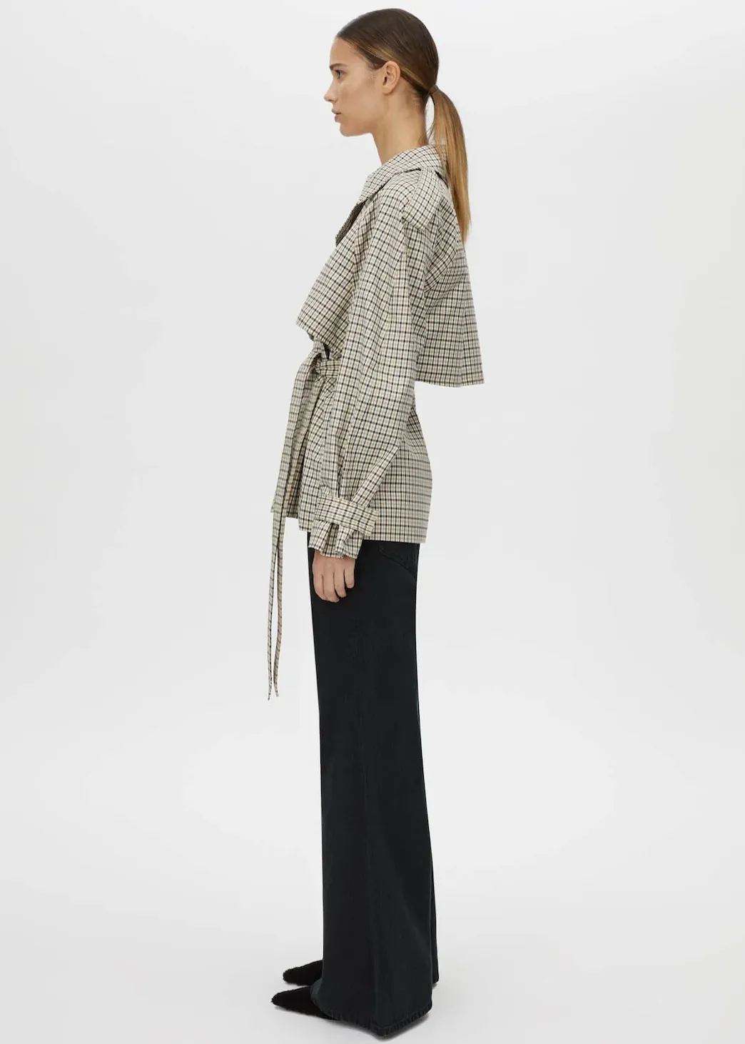 CAMILLA & MARC Burdock Check Trench Jacket - Birch