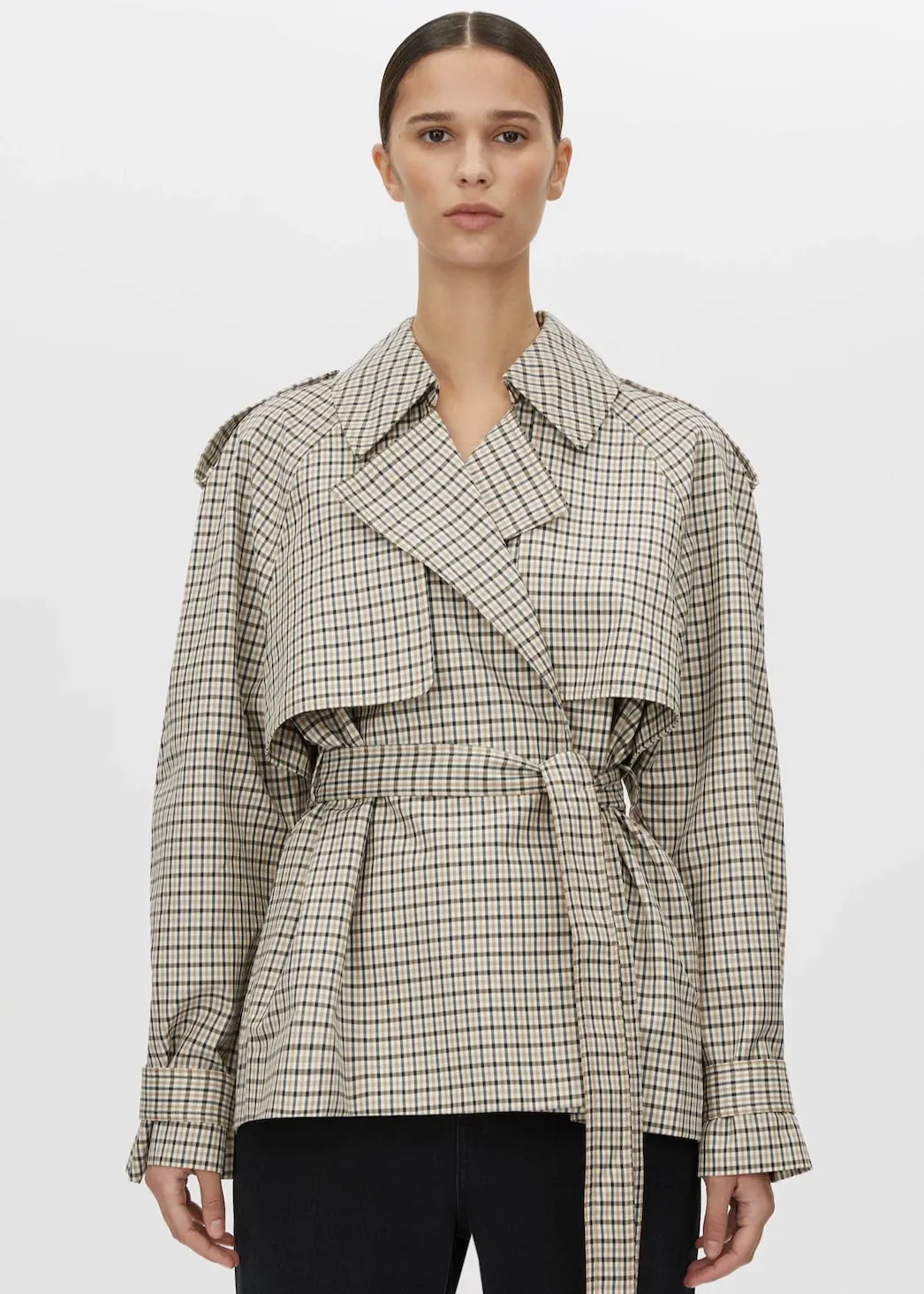 CAMILLA & MARC Burdock Check Trench Jacket - Birch