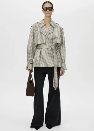 CAMILLA & MARC Burdock Check Trench Jacket - Birch