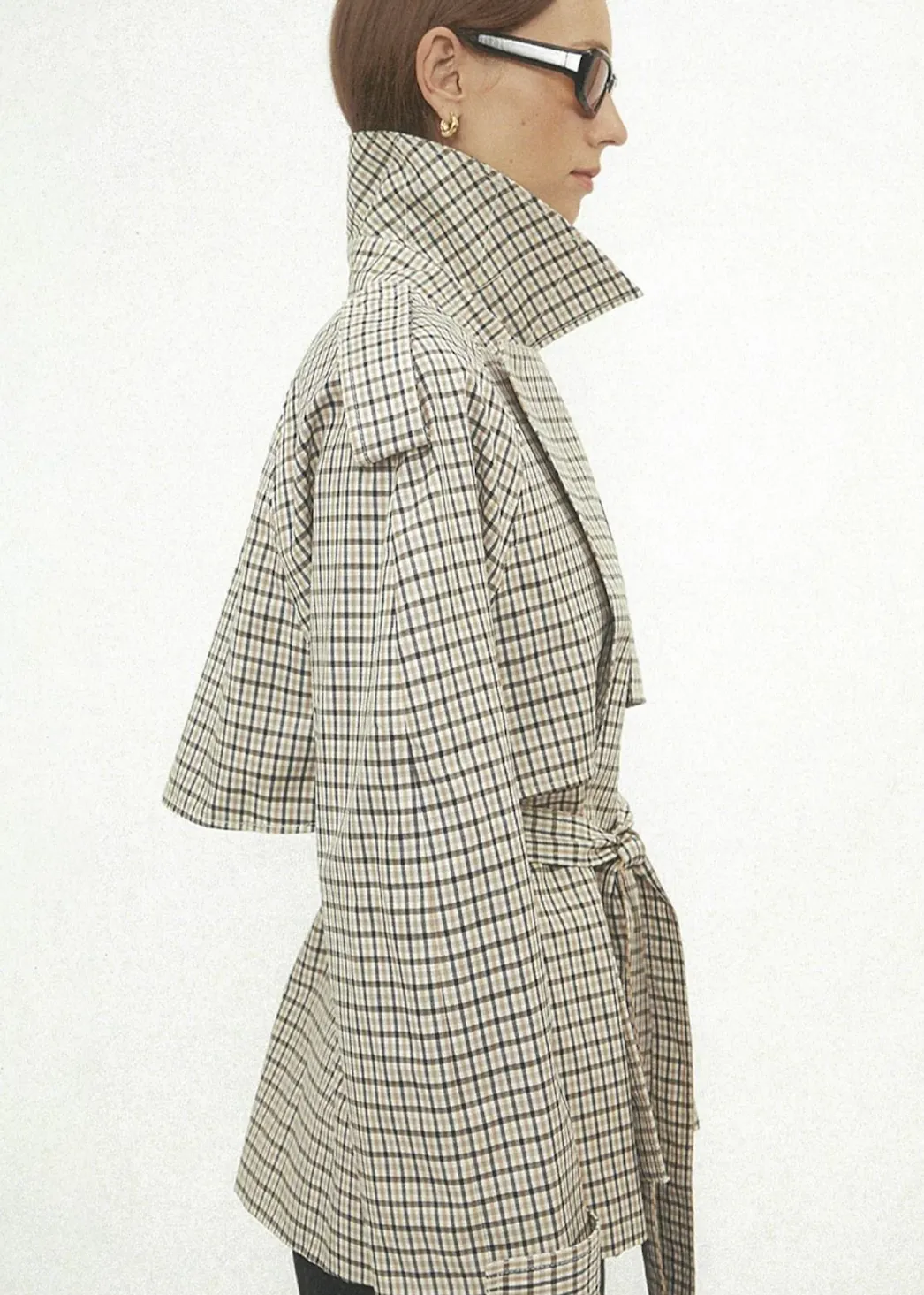 CAMILLA & MARC Burdock Check Trench Jacket - Birch