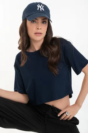 Camiseta cropped fluida de manga corta