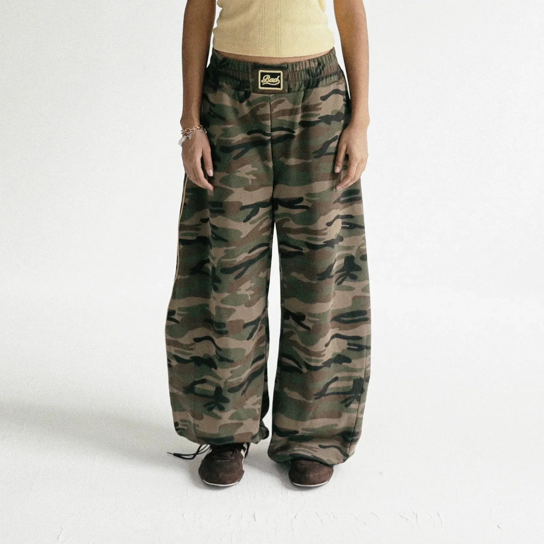 Camouflage Wide-Leg Pants