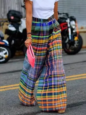 Carina – Relaxed-Fit Women's Plaid Wide Leg Pants
