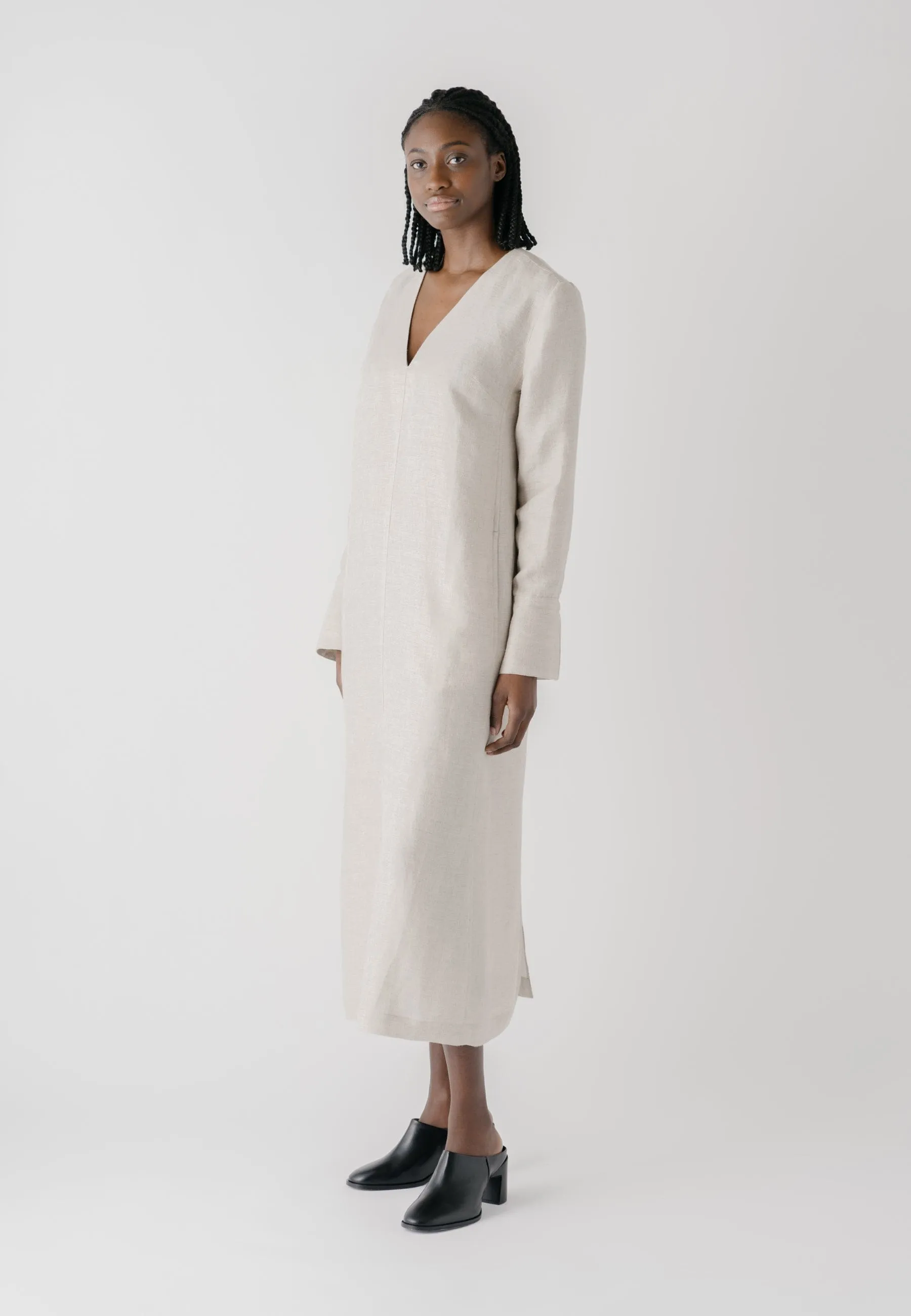 Casablanca Hemp & Linen Dress | Stone