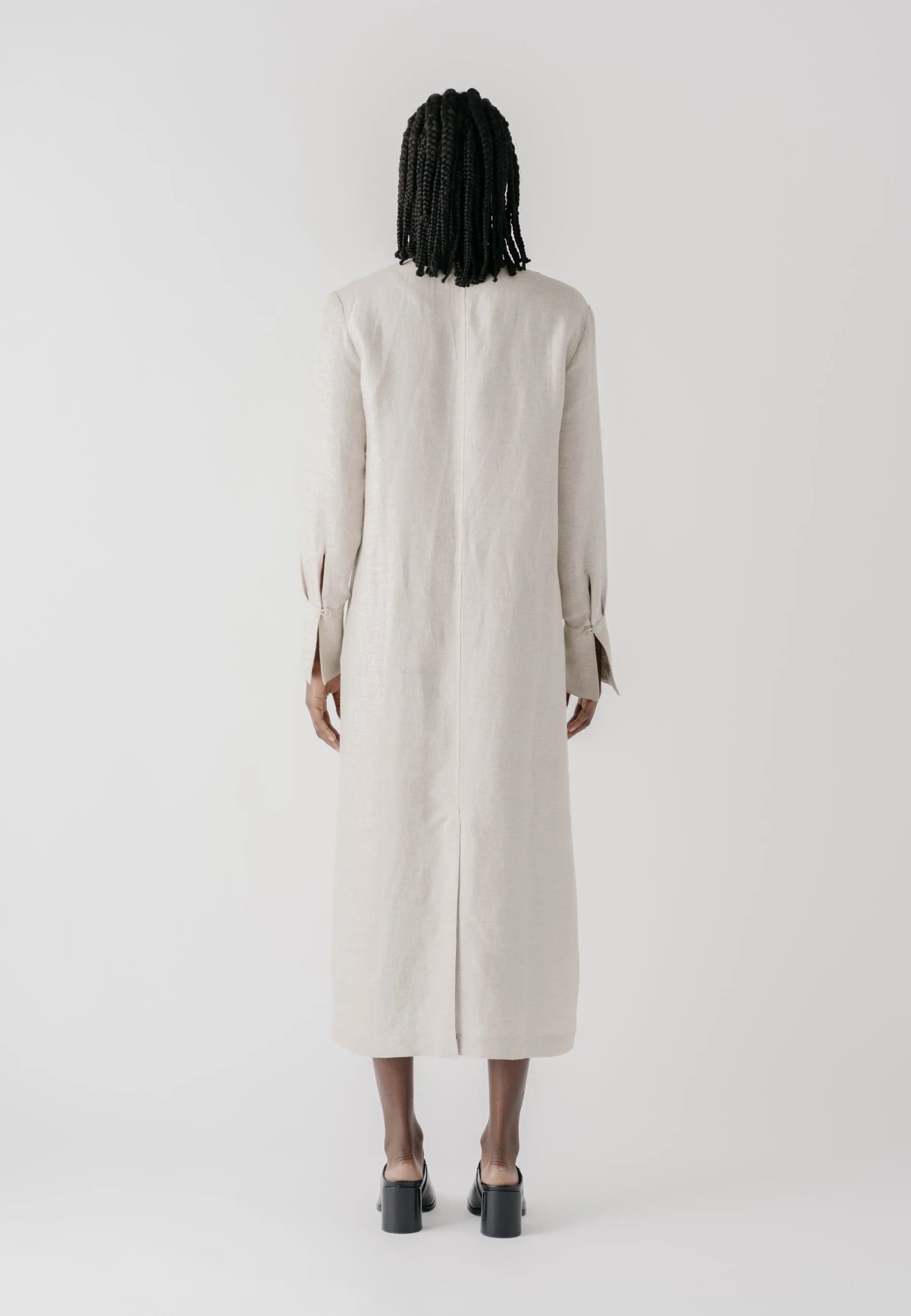 Casablanca Hemp & Linen Dress | Stone
