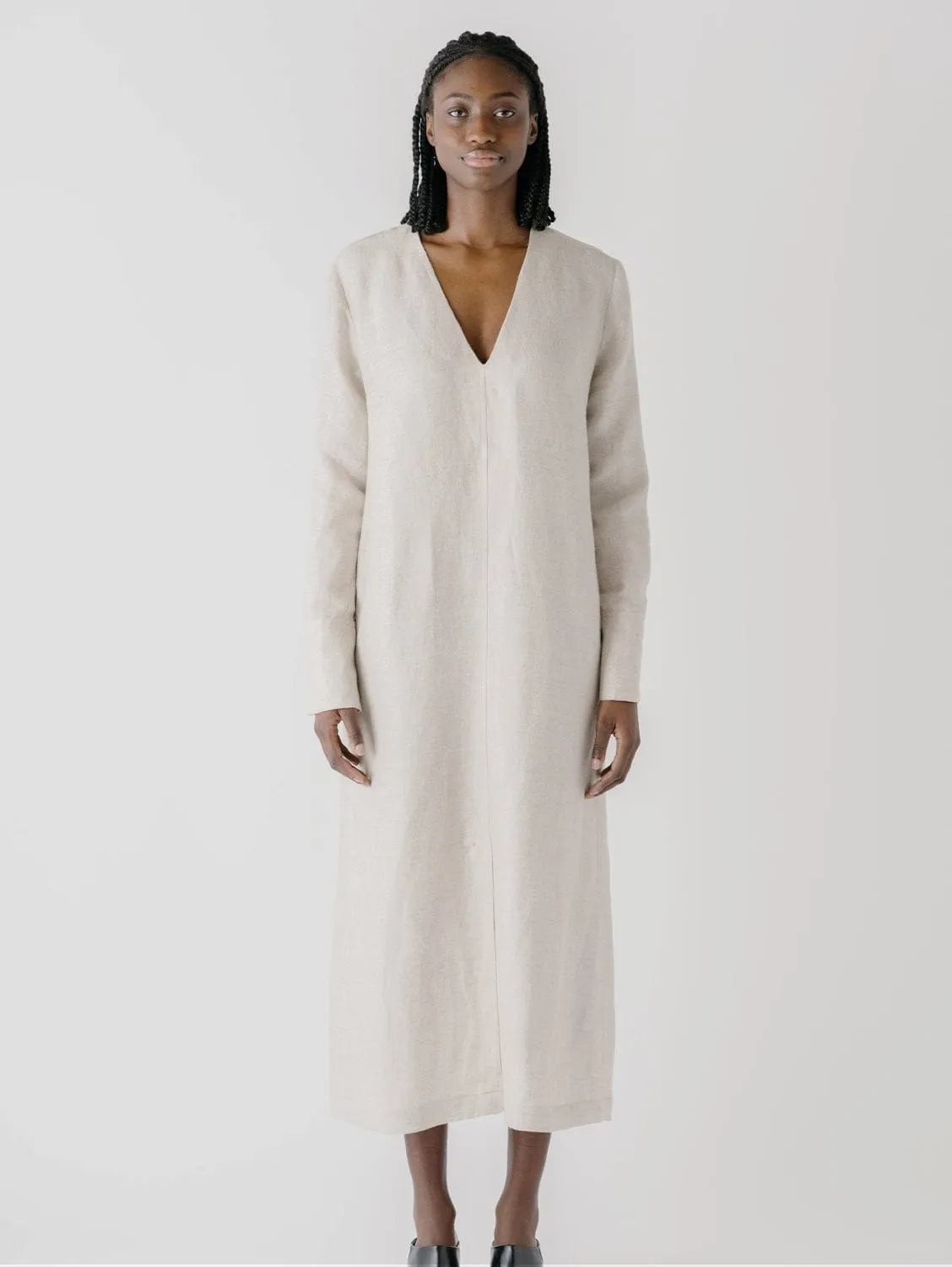 Casablanca Hemp & Linen Dress | Stone