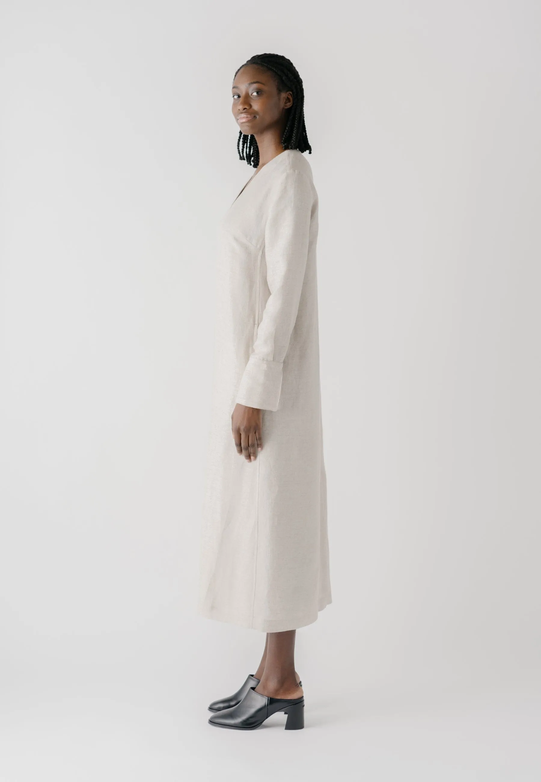 Casablanca Hemp & Linen Dress | Stone