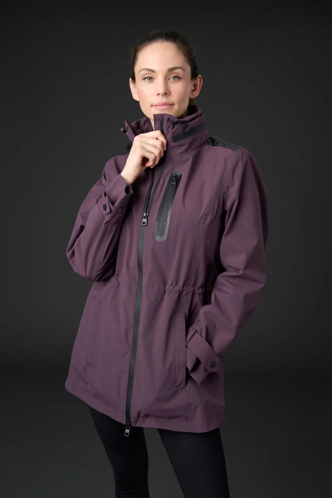 Catago Ladies Plum Roy Waterproof Trench Coat