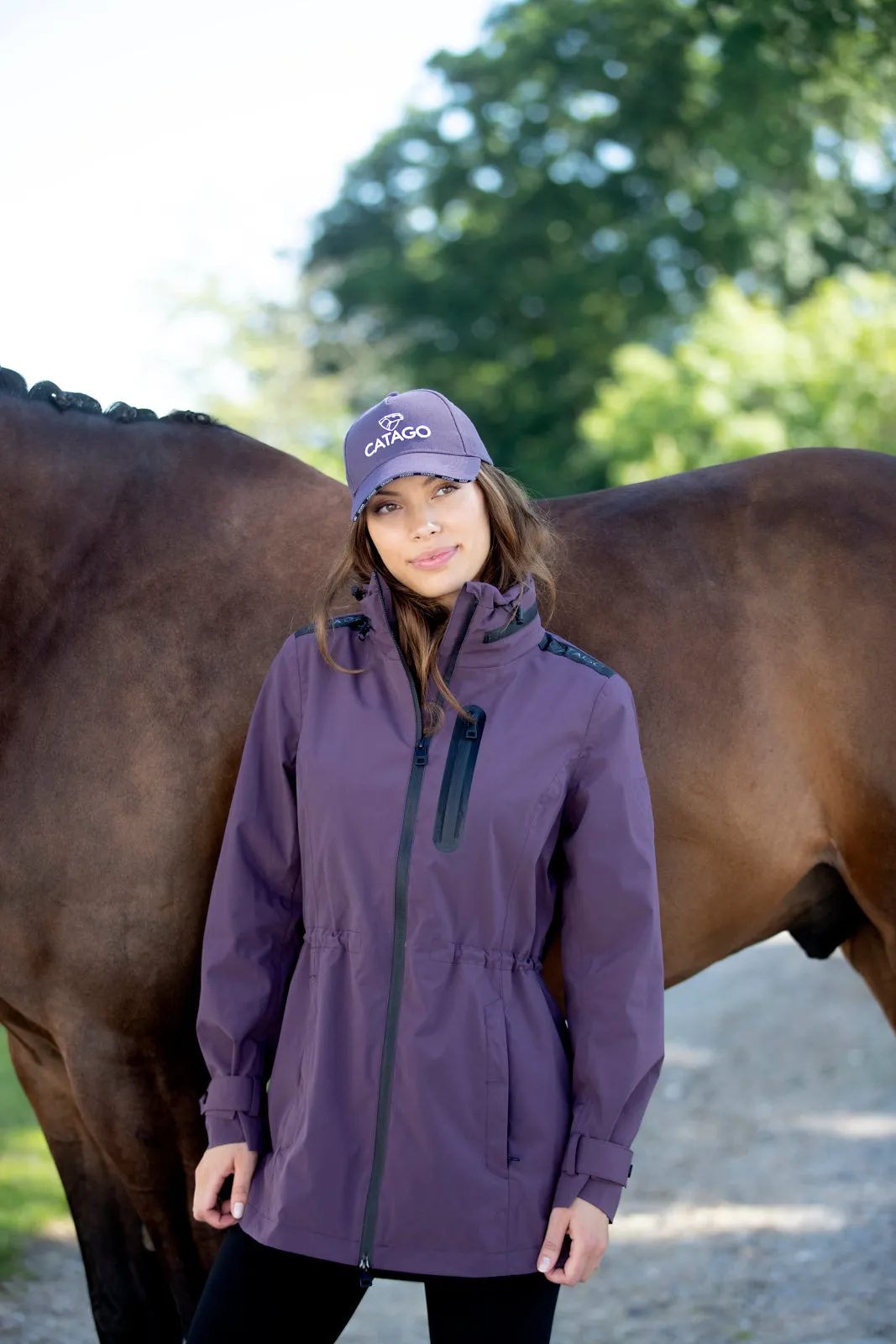 Catago Ladies Plum Roy Waterproof Trench Coat