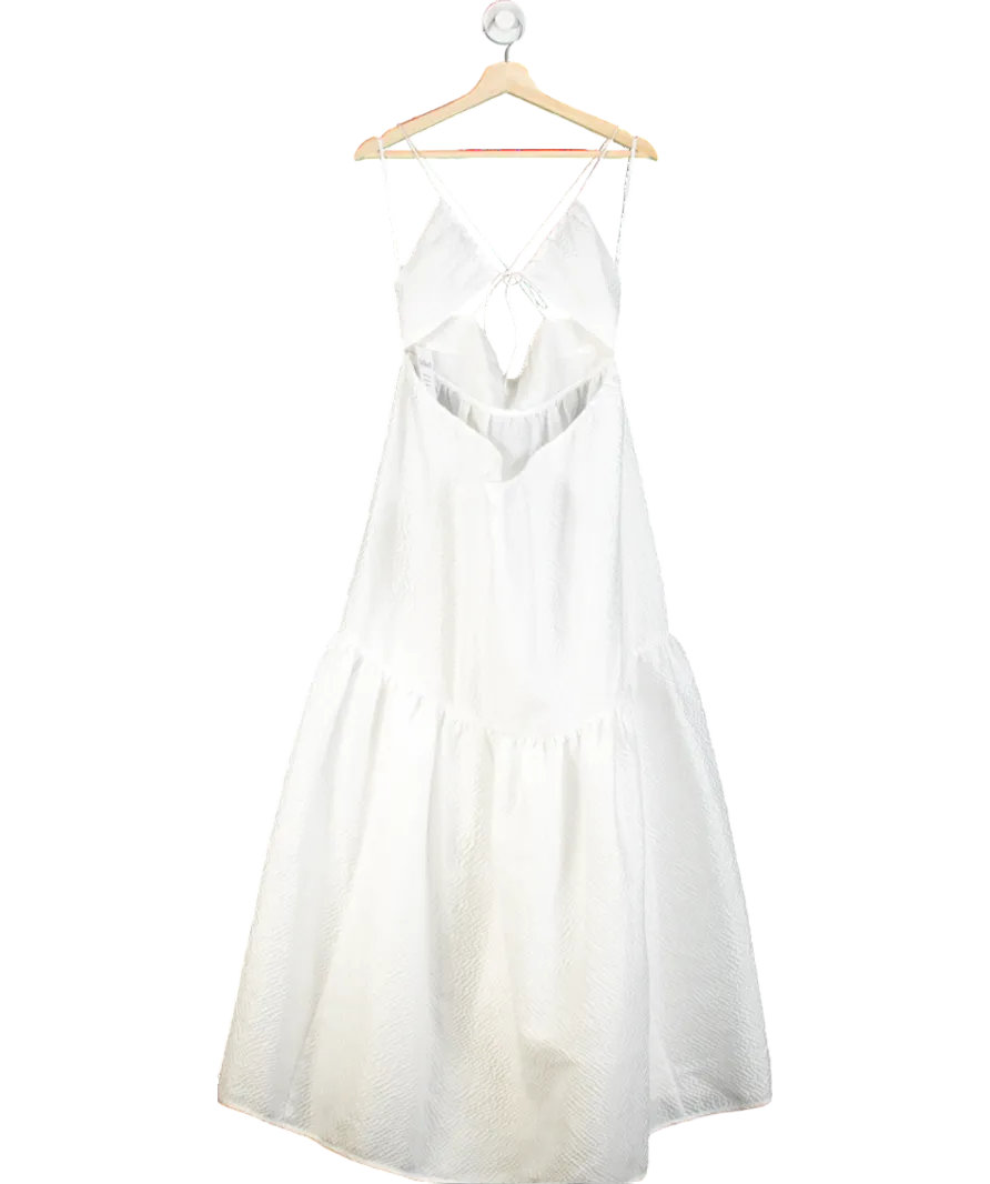 Cecilie Bahnsen White Hillary Tiered Cross Back Gown UK 8