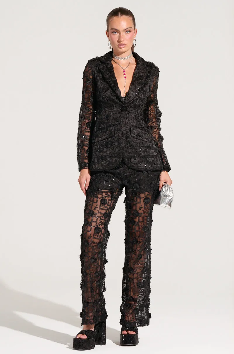 CELEBRATION TIME LACE BLAZER IN BLACK