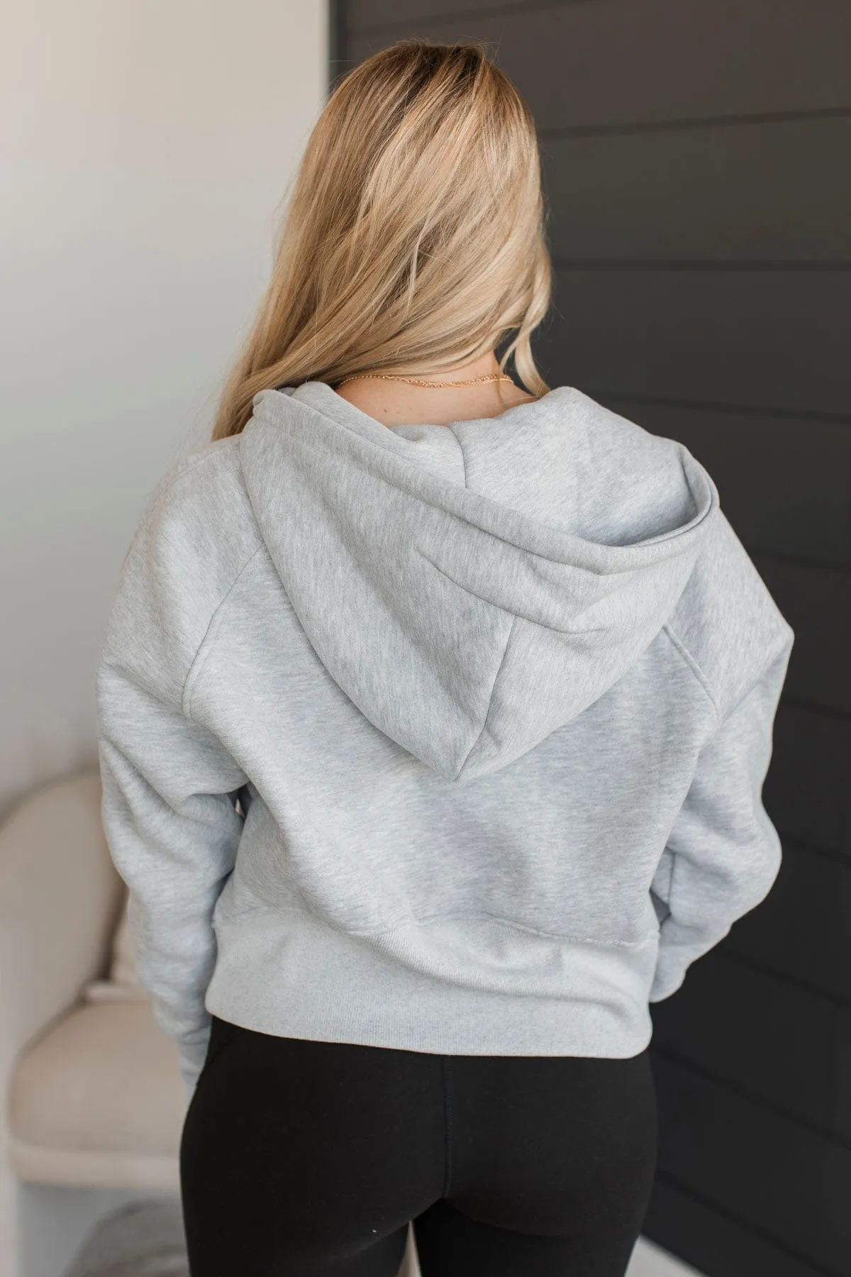 Challenge Yourself Quarter Zip Pullover- Heather Grey