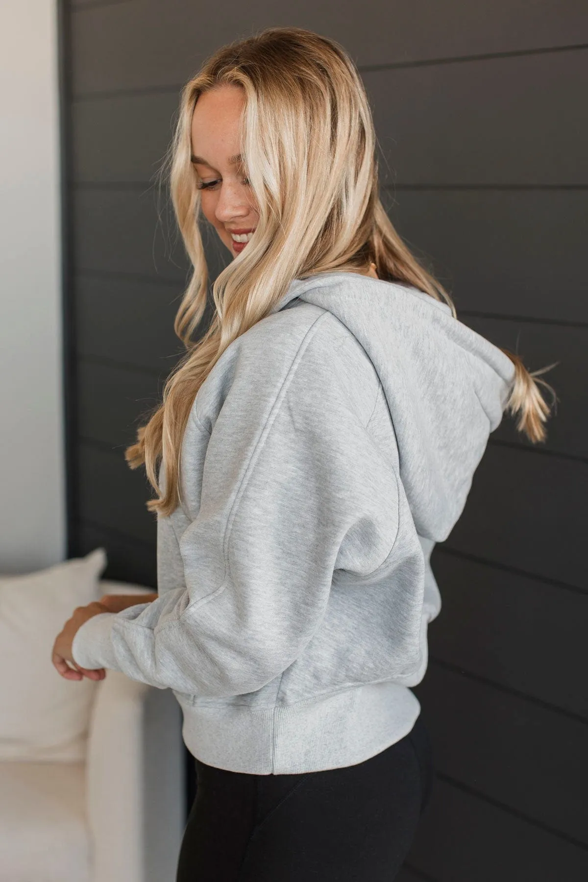 Challenge Yourself Quarter Zip Pullover- Heather Grey