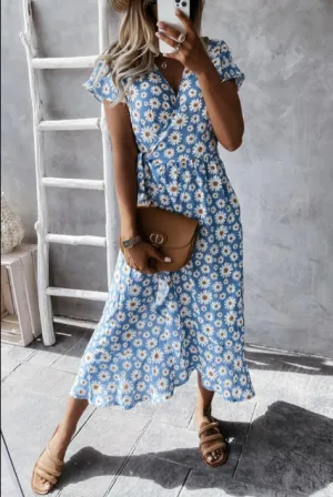 Chanelle - Daisy print midi dress