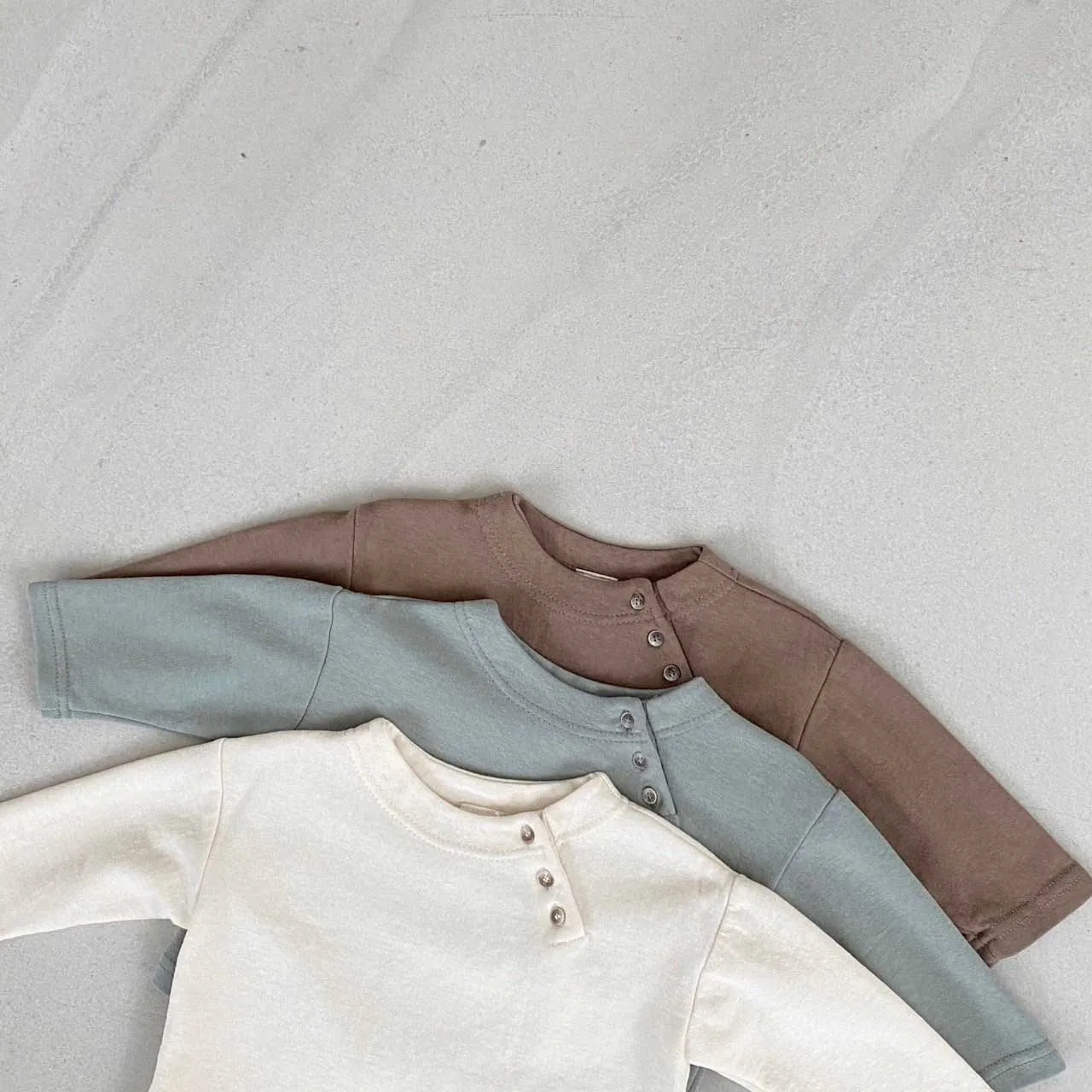 Charlie Baby Button Tee | Slate Blue