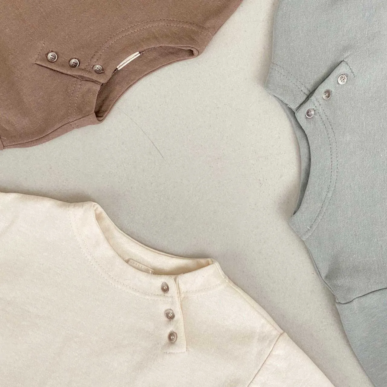 Charlie Baby Button Tee | Slate Blue