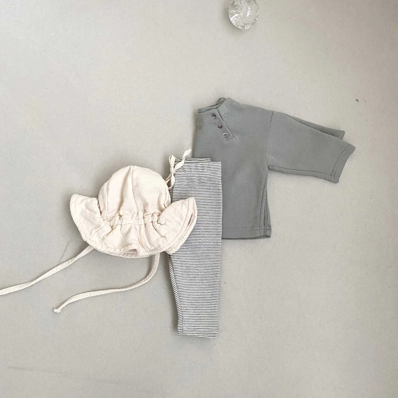Charlie Baby Button Tee | Slate Blue