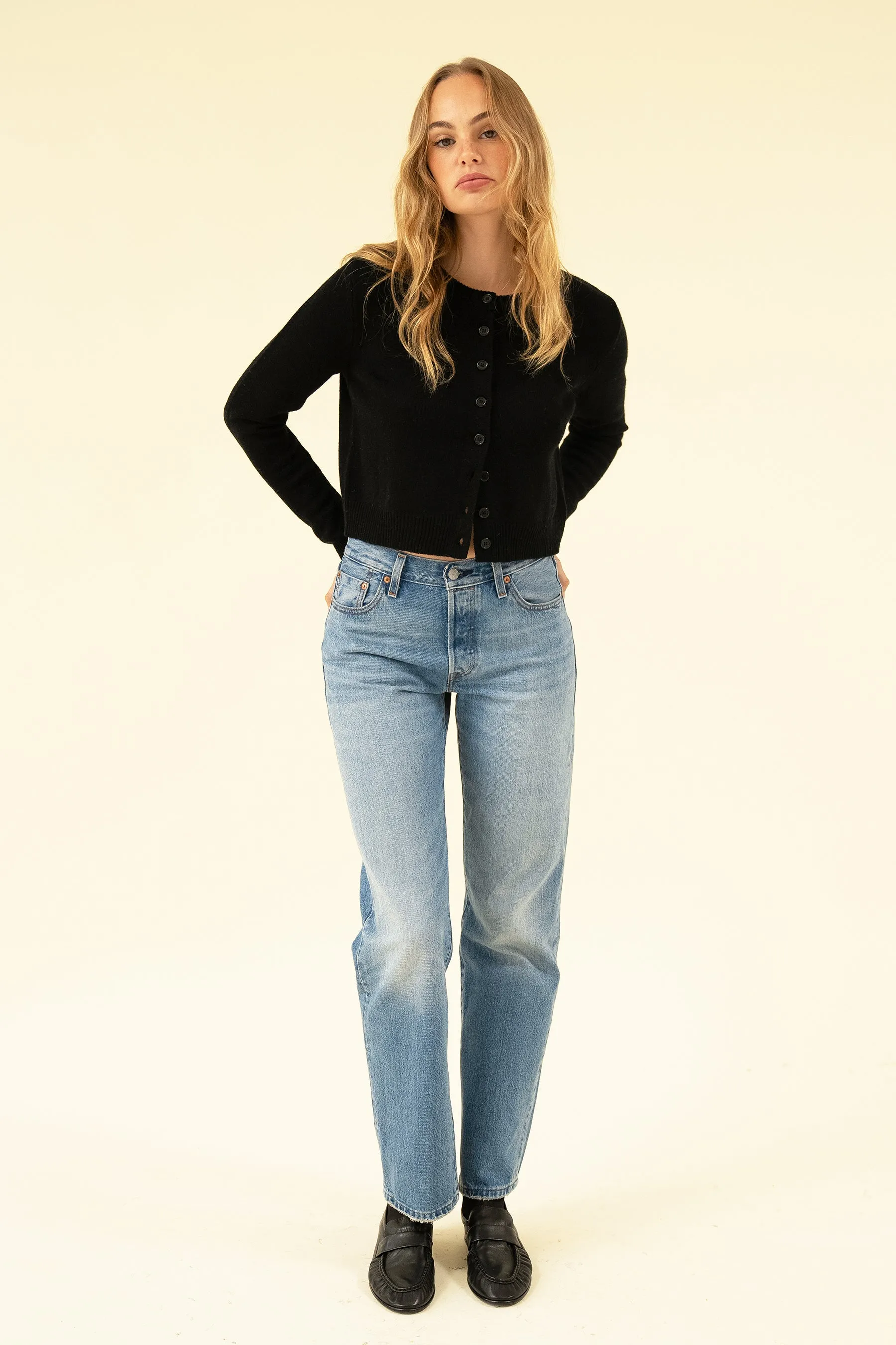 CHARLOTTE CASHMERE CARDIGAN - NOIR