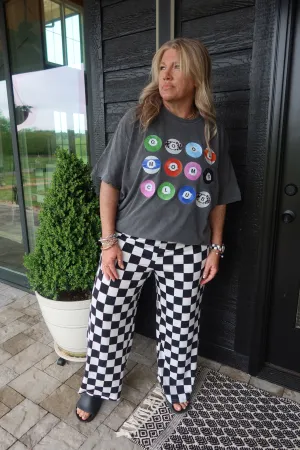 Checkered Wide Leg Pants