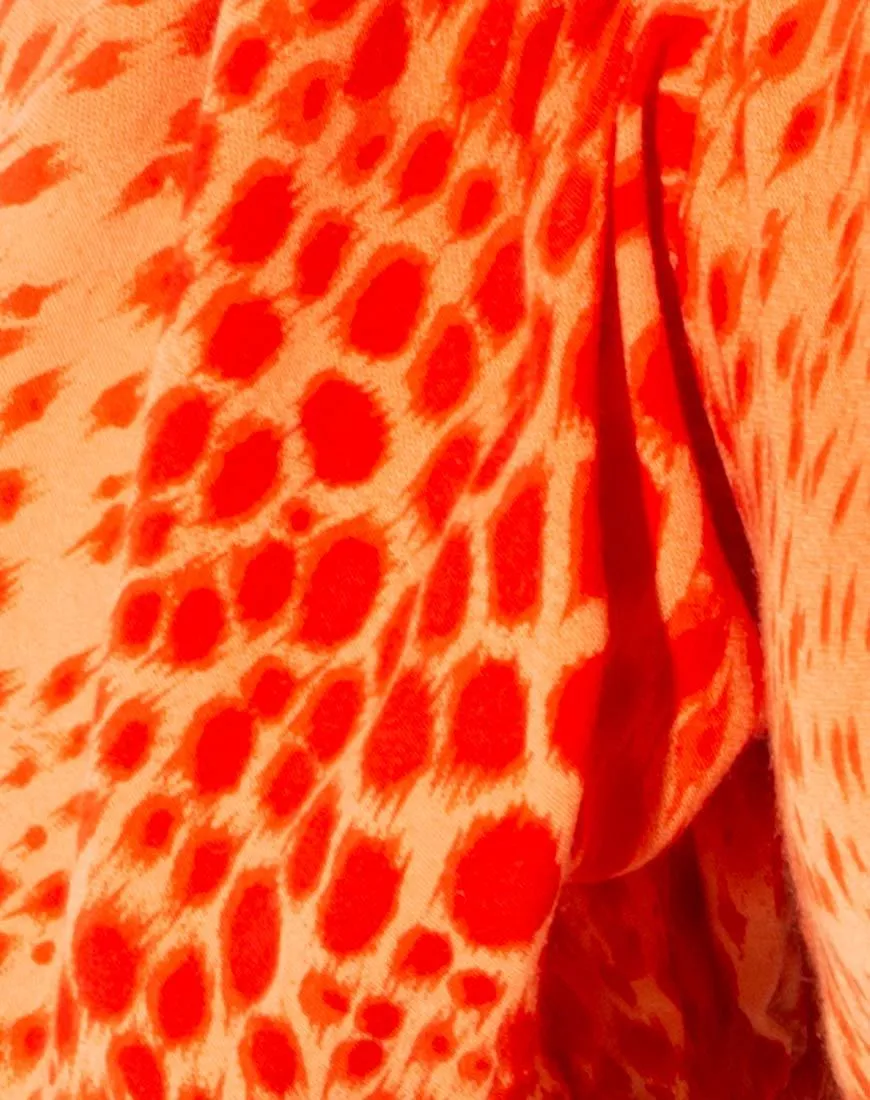 Chelin Crop Top in Gradient Cheetah Tangerine